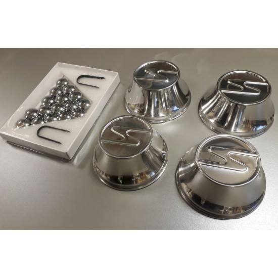 Hub cap with "S" made of Alu including 16pcs cap nuts