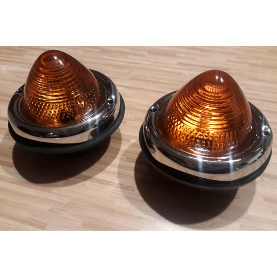 GLASS Indicator caps Set with socket / chrome ring