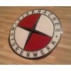 Emblem EMW 60mm made of Alu, enameled White
